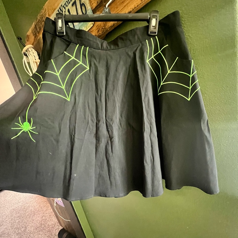 Hell bunny black skirt with spider web